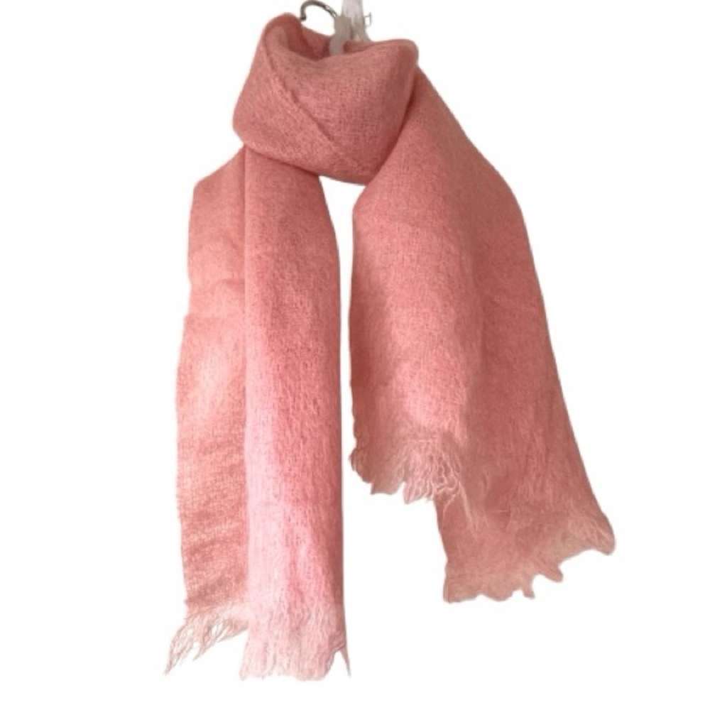 Handcraft‎ Pink Mohair Wool Blend Scarf Made in Scotland